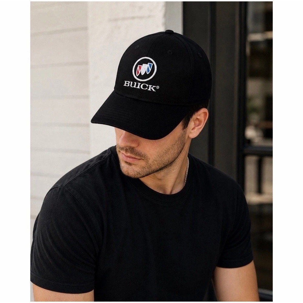 New Buick Black Adjustable Embroidered Logo Dad Hat Baseball Cap